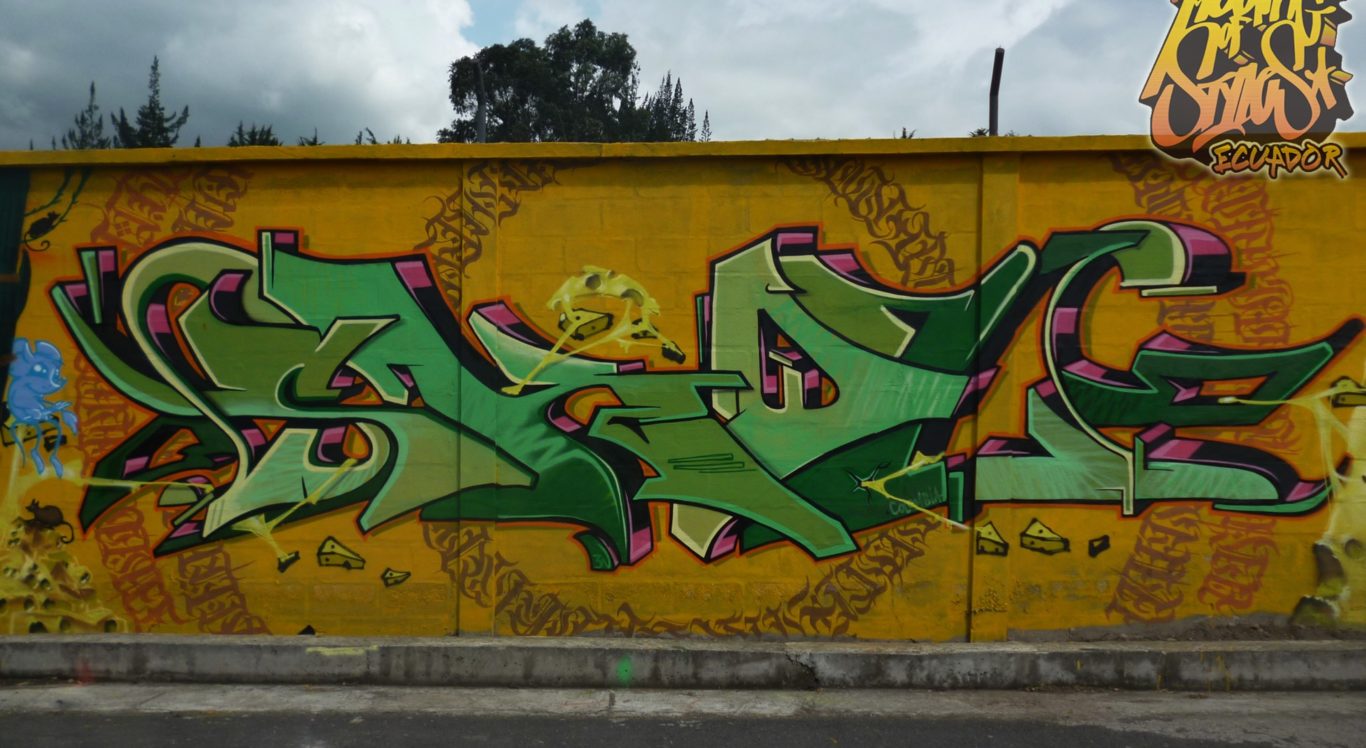 Fresh throw-up by @_skola — #graffiti